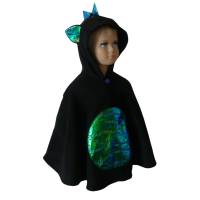 drache schwarz halloween fasching kostüm cape poncho für kleinkinder Bild 1