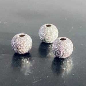 5 x Kugeln aus 925-Silber, diamantiert, verschiedene Größen Bild 2