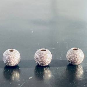 5 x Kugeln aus 925-Silber, diamantiert, verschiedene Größen Bild 3