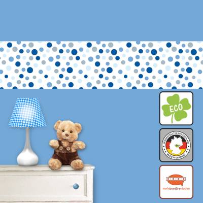 ECO Bordüre: Kleine Punkte blau - 12 cm Höhe