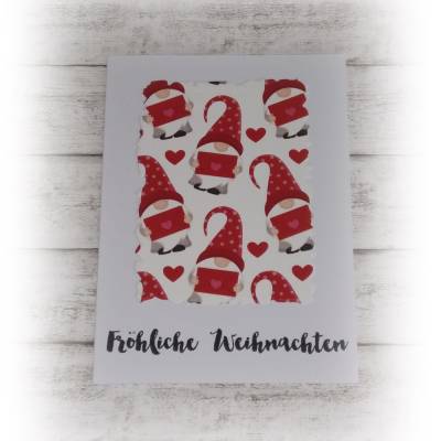 Weihnachts-Karte, Grußkarte zu Weihnachten, Weihnachtszeit, Wichtel, Handmade, wählbar