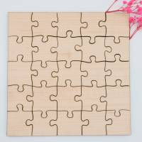Holzpuzzle, unbehandeltes blanko Puzzle zum selbst bemalen, rohe Puzzle Teile, kreativ gestalten, 25 Teile Bild 1