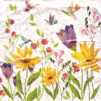 Aurelie Blanz * Servietten Blütenpoesie, 20 Lunchservietten mit Blumen und Vögeln, Grätz Verlag Bild 1