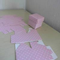 3 St. Mini - Geschenkbox zum zusammen falten -  Taufe in rosa, zum Basteln - Entwerfe dein Geschenk selbst Bild 1