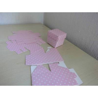 3 St. Mini - Geschenkbox zum zusammen falten -  Taufe in rosa, zum Basteln - Entwerfe dein Geschenk selbst