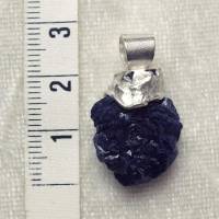 Tiefblauer Azurit Kristallstufen Anhänger, Silberfassung Bild 8