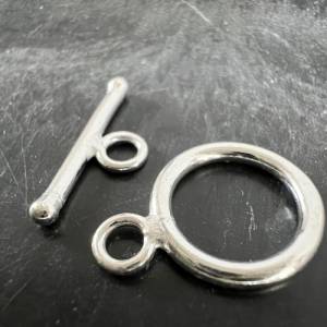 Knebel Verschluss / Ring-Stab-Verschluss aus 925-Silber, glatt, verschiedene Größen verfügbar Bild 3
