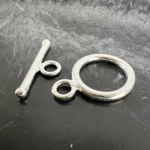 Knebel Verschluss / Ring-Stab-Verschluss aus 925-Silber, glatt, verschiedene Größen verfügbar Bild 4