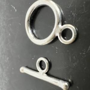Knebel Verschluss / Ring-Stab-Verschluss aus 925-Silber, glatt, verschiedene Größen verfügbar Bild 5