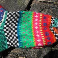 Bunte Socken Gr. 37/38 - gestrickte Socken in nordischen Fair Isle Mustern Bild 3