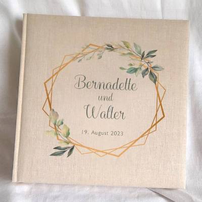 Fotoalbum echtes Leinen personalisierbar Design Bernadette