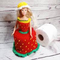 Erdbeer Mädchen, Klorollen-Versteck Puppe, Bild 2