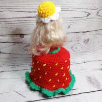Erdbeer Mädchen, Klorollen-Versteck Puppe, Bild 6