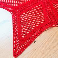 Häkeldeckchen Häkeldecke Decke Mitteldecke rund rot Stern Handarbeit häkeln 75 cm Bild 5