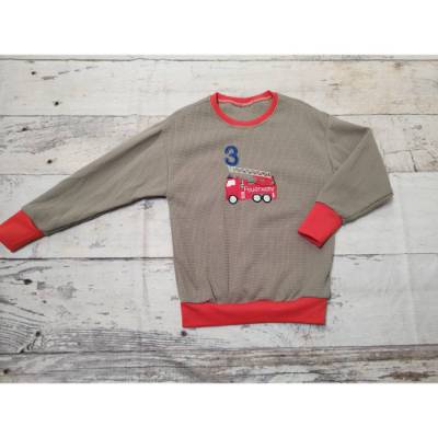 Geburtstags-Pullover Feuerwehr, Gr. 56-128