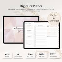 Digitaler Planer Deutsch · Digitaler Jahresplaner · GOODNOTES | Wochen planer | Tages planer Digital, Monatsplaner beige Bild 1