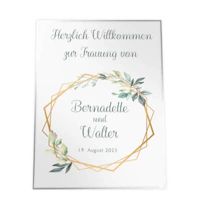 Hochzeit Willkommensschild personalisierbar Design Bernadette