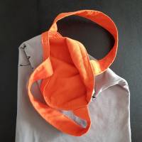 Stofftasche mit Innenfutter, grau-orange, Unikat Bild 2
