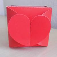 8 St. Mini - Geschenkbox zum zusammen falten - Tischkarten in rot zum Basteln - Entwerfe dein Geschenk selbst Bild 2