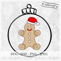 Plotterdatei - Weihnachten - Lebkuchenmann - SVG - DXF - Datei - Mithstoff Bild 1