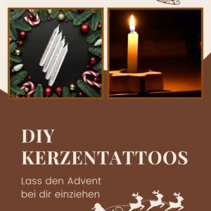 PDF Adventskalender Vorlage Kerzentattoo Weihnachtscountdown Kerzensticker funkelnde Weihnachtszeit Adventslicht Winterz Bild 9