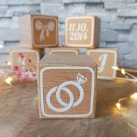 Holzwürfel Buchstaben, Hochzeitstischdeko, Hochzeitsgeschenke aus Holz, Buchstabenwürfel, Tischdeko Hochzeit Bild 6