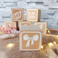 Holzwürfel Buchstaben, Hochzeitstischdeko, Hochzeitsgeschenke aus Holz, Buchstabenwürfel, Tischdeko Hochzeit Bild 9