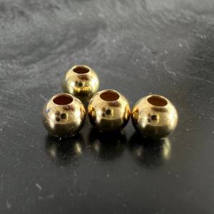 4 x Kugeln / Kaschierperlen aus vergoldetem 925-Silber, verschiedene Größen Bild 3