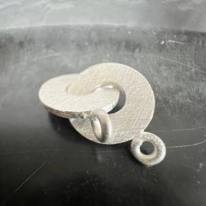 Ring-Ring-Verschluss aus 925-Silber, gebürstet, 12 mm oder 15mm Bild 1