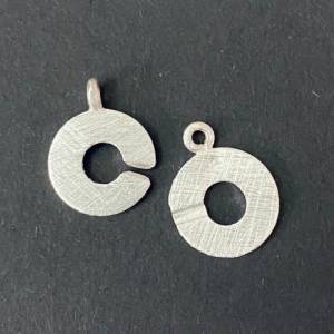 Ring-Ring-Verschluss aus 925-Silber, gebürstet, 12 mm oder 15mm Bild 2