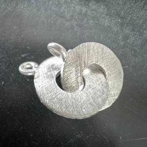 Ring-Ring-Verschluss aus 925-Silber, gebürstet, 12 mm oder 15mm Bild 4