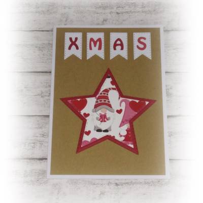 Weihnachts-Karte, Grußkarte zu Weihnachten, Weihnachtszeit, Wichtel, Handmade
