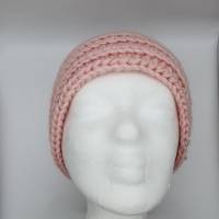 Gr. L/XL, Stirnband unisex gehäkelt, rosa, weich und kuschelig, Wolle Bild 3