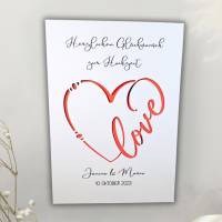 Personalisiertes Hochzeitsgeschenk- Geldgeschenk im Rahmen Herz Love- kreative Geschenke für Brautpaare mit Namen Bild 9