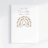 Fingerabdruck Gästebuch auf Keilrahmen personalisiert "Blumenbogen" Leinwand Bild 2
