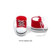 Baby Schuhe, Baby Geschenk, gehäkelt, rot Bild 1