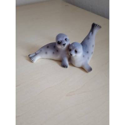 Figur Robben als Paar für die Deko oder Geldgeschenke basteln  - Gartenteichdekoration