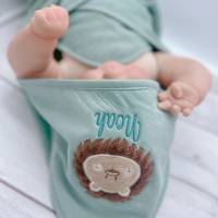 Kapuzenbadetuch Baby Kind Löwe personalisiert Mädchen Junge 5 Farben rosa grau mint weiß old-green Handtuch 100x100 Bild 4