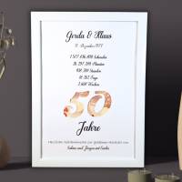 Personalisiertes Geldgeschenk zur goldenen Hochzeit - Goldhochzeit Geschenk 50 Jahre Ehejubiläum - Andenken Geschenk Bild 1