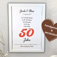 Personalisiertes Geldgeschenk zur goldenen Hochzeit - Goldhochzeit Geschenk 50 Jahre Ehejubiläum - Andenken Geschenk Bild 2