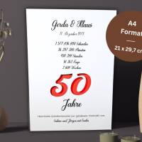 Personalisiertes Geldgeschenk zur goldenen Hochzeit - Goldhochzeit Geschenk 50 Jahre Ehejubiläum - Andenken Geschenk Bild 3