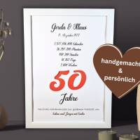 Personalisiertes Geldgeschenk zur goldenen Hochzeit - Goldhochzeit Geschenk 50 Jahre Ehejubiläum - Andenken Geschenk Bild 7