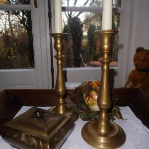 Paar Messing Kerzenleuchter Kerzenständer Kerzenhalter Bild 1