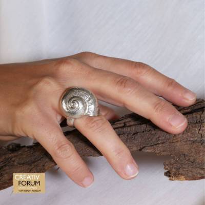 "Schneckenhaus-Ring" 935 Silber,