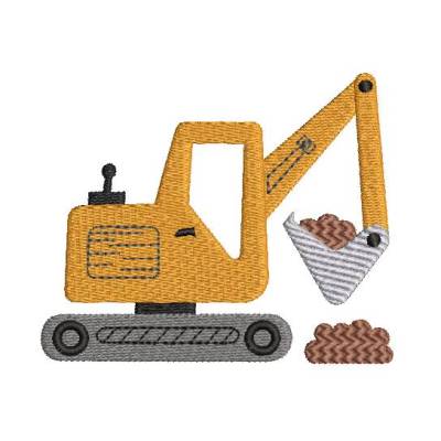 Stickdatei Bagger in vier Größen