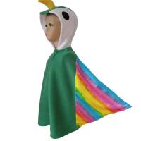 papagei grün  halloween fasching kostüm cape poncho für kleinkinder Bild 1
