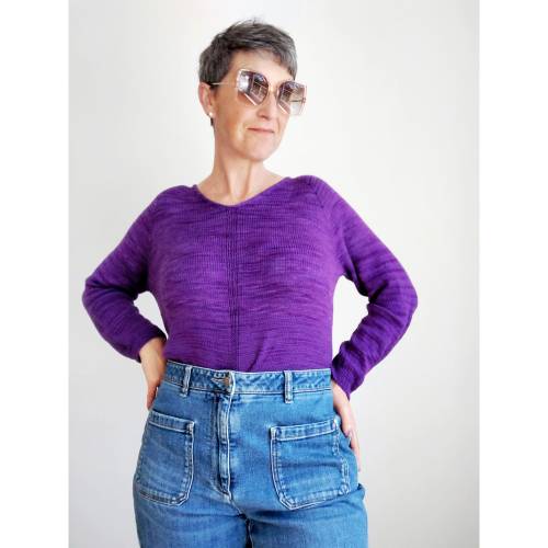 Anleitung: Moon River - Raglan Pullover RVO mit V-Ausschnitt stricken