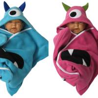 baby wrap kuscheliger schlafsack - strampelsack  aus fleece " monster " in sternenform Bild 5