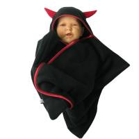 baby wrap kuscheliger schlafsack - strampelsack  aus fleece " teufelchen " in sternenform Bild 1
