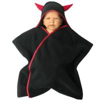 baby wrap kuscheliger schlafsack - strampelsack  aus fleece " teufelchen " in sternenform Bild 2